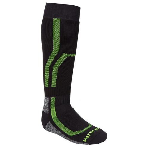 Klim Men's Snowmobile Aggressor 3.0 Socks Black Hi Vis L or XL  6005-002-140-004