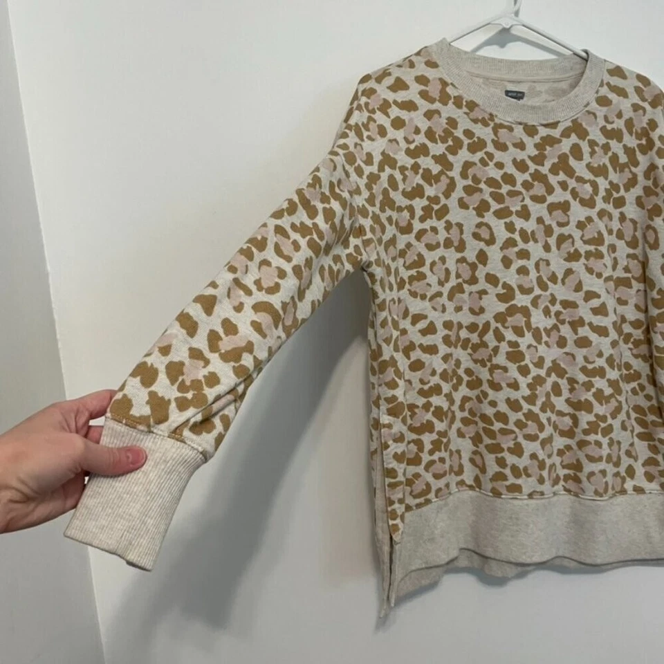 Sudadera AERIE AMERICAN EAGLE Desierto De Gran Tamaño Crema Leopardo Guepardo Túnica XS Foto 3 de 4