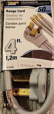 Range Cord Power Zone 4 Ft. 50 Amp 3 Prong # 459-2697