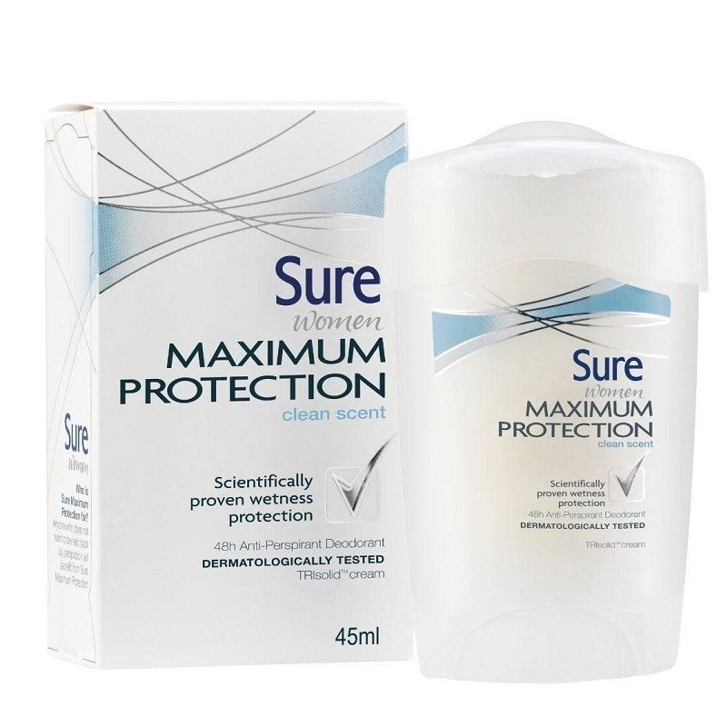 Sure Women Maximum Protection Anti-Perspirant Deodorant Clean Scent Cream 45ml