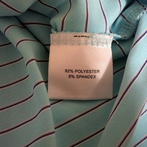 Peter Millar Hemd Herren XL Sommer Komfort Kurzarm Golf Polo Aqua Streifen - Bild 4 von 5