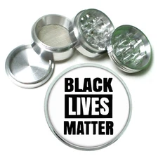 Black Lives Matter Rs1 Themed Aluminum Herb Grinder 63mm 4 Piece Hand Mueller