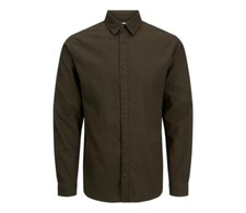 Image of JACK & JONES PLAIN AUTUMN SOLID SHIRT - Size M
