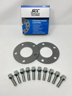 10mm 2x5mm Spurverbreiterung SCC für BMW 5x112 66,6 + Radschrauben Spurplatten - Bild 1 von 4