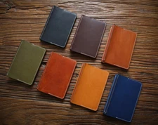 book jacket cover slipcase case bag pocket leather customize yellow brown H485