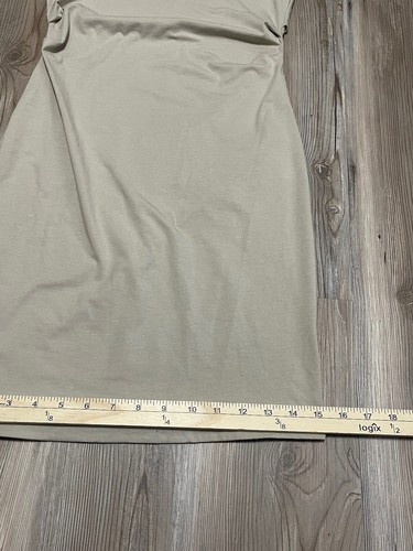 NWT Athleta Womens Size XXS Tan Effortless Tee Dress V Neck Ruched Stretch - Picture 11 of 13