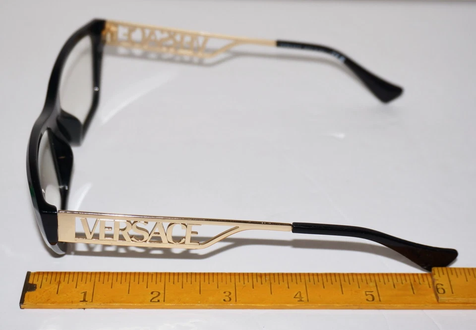 Vintage VERSACE Black Frame Clear Lens Glasses ITALY #3327U *SEE DESC. - Image 4 of 4