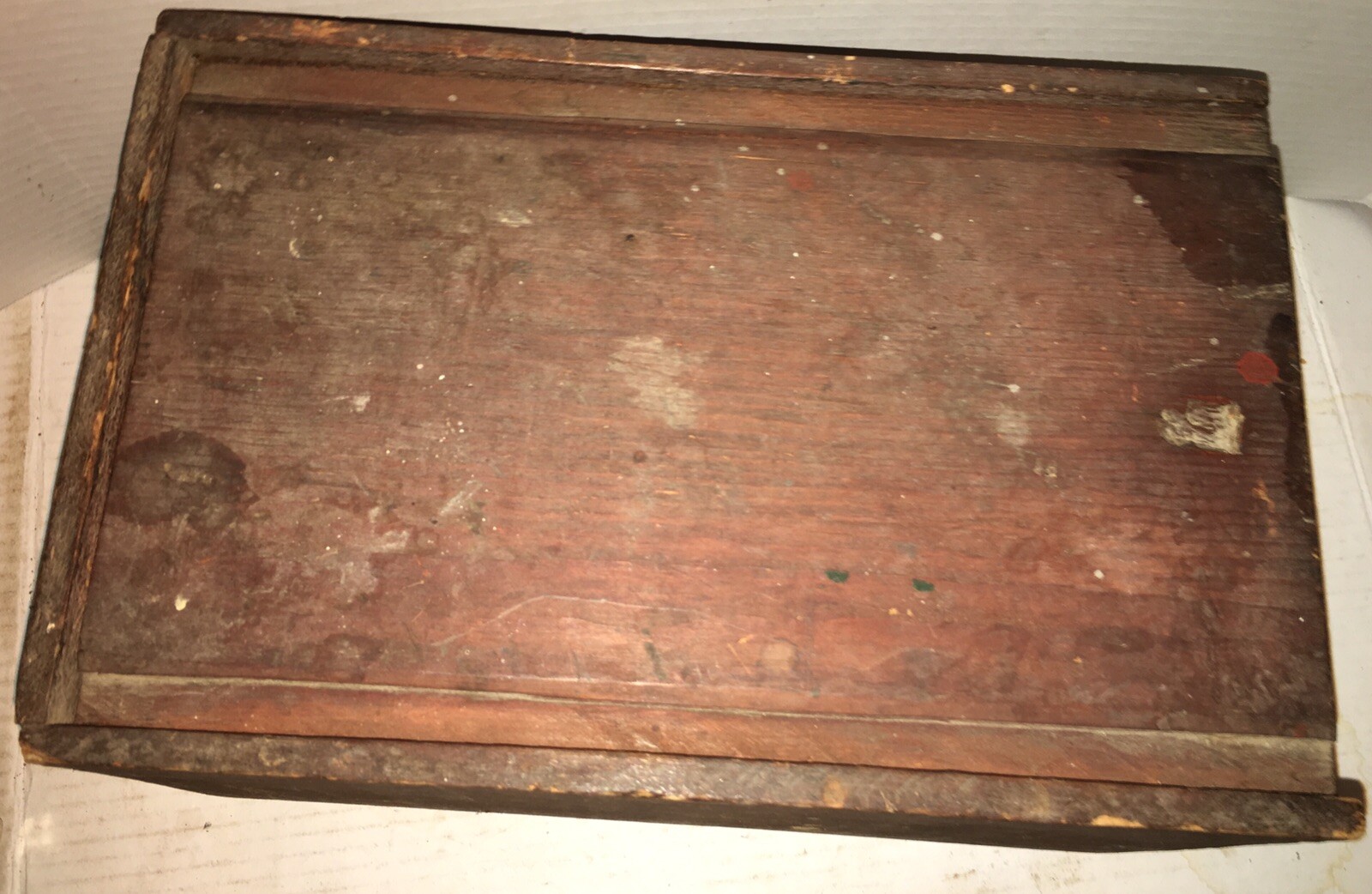 ANTIQUE SLIDE LID CANDLE Box DOCUMENT BOX OLD PAINT Dry Finish