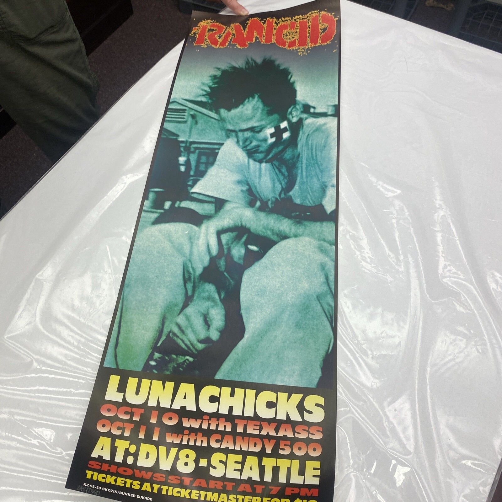 Frank Kozik 1995 Rancid Concert Poster Falak Tayyeb Platinum