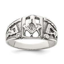 Anillo masónico antiguo de plata de ley talla 10 para hombre 4,43 gm