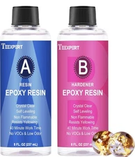 16oz Epoxy Resin Kit Crystal Clear Heat Resistant For Art DIY (8oz+8oz)