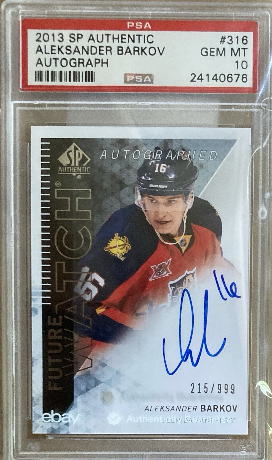 Alexander Barkov 2013 Sp Authentic Future Watch Auto #316 Rookie Card PSA 10