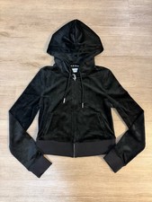 Juicy Couture Women's OG Bling Velour Track Jacket Black Size Small