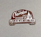 VINTAGE CHEROKEE INDIAN PLATE TOPPER PORCELAIN SIGN CAR GAS OIL TRUCK MOTORCYCLE