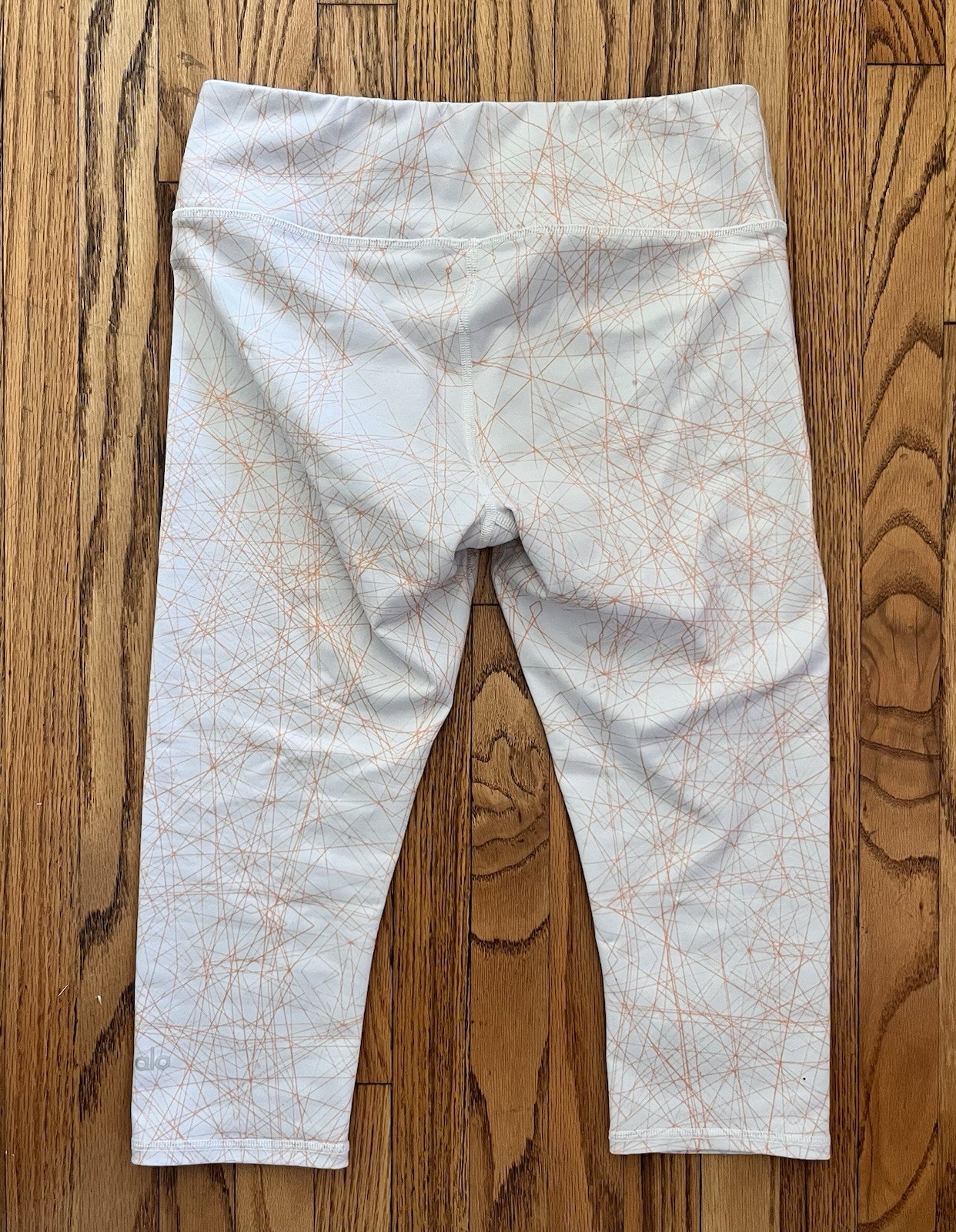 ALTRA Alo Yoga Leggings a Vita Alta Accento Grigio Chiaro Arancione Taglia M