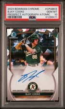 Bjay Cooke 2023 Bowman Chrome Prospect Auto Atomic /100 PSA 10