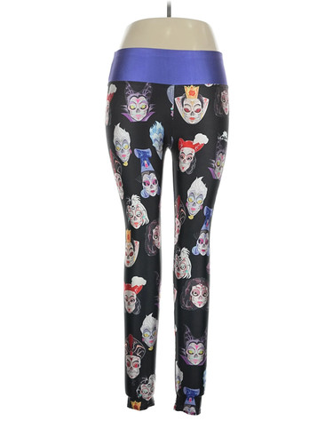 Lotus Leggings Women Black Leggings XL