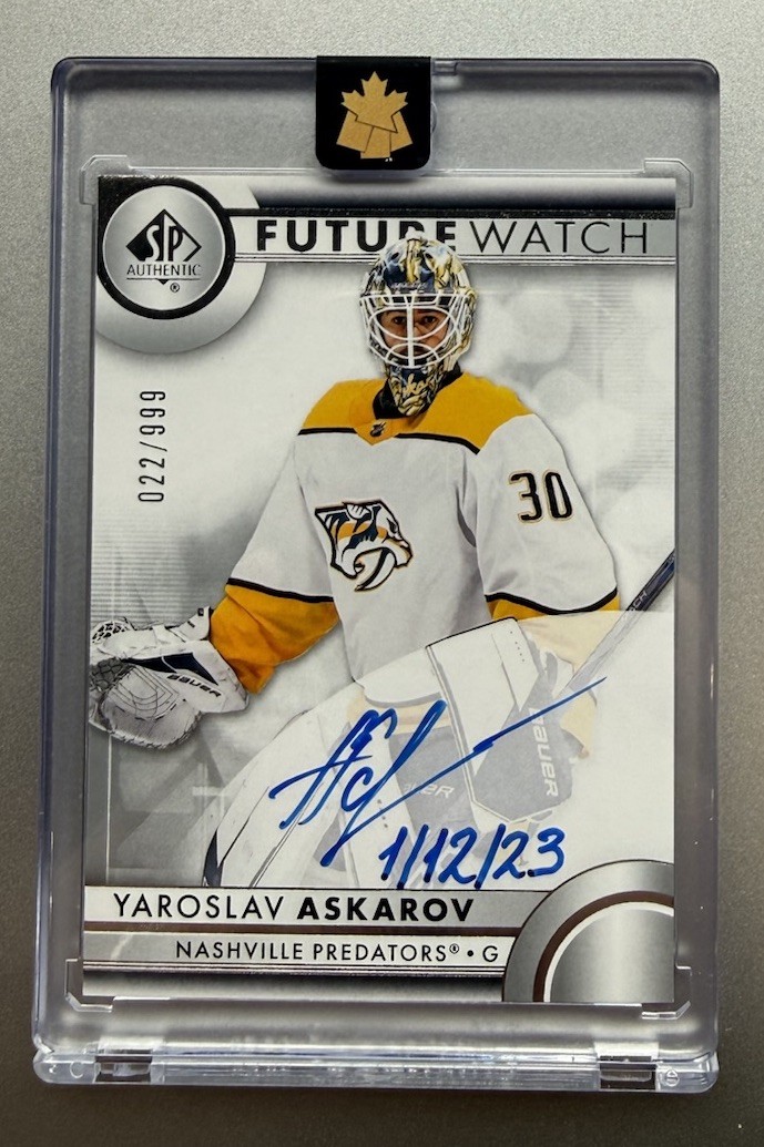 23/24 SP Authentic Future Watch INSCRIBED Auto 116 Yaroslav Askarov 22/999