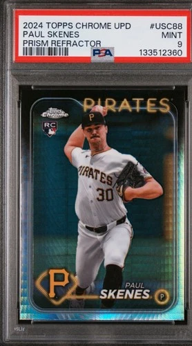 2024 Topps Chrome Rookie Refractor #USC88 Paul Skenes RC Rookie PSA 9 PIRATES