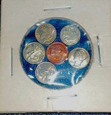 Lot of 6 US Coins in 2x2 Holders Silver & Copper Philadelphia Business Strike