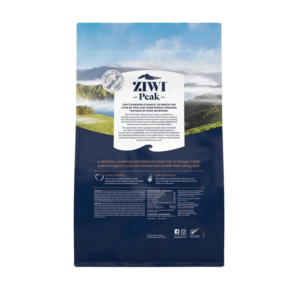 Ziwi Peak Steam & Dried Rind mit Südsee-Blau 800 g – Trockenfutter für Katzen, H - Bild 2 von 2