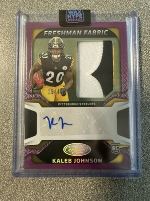 2025 Panini Certified Kaleb Johnson RPA 29/40 Steelers