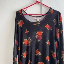 Long sleeve floral tshirt dress