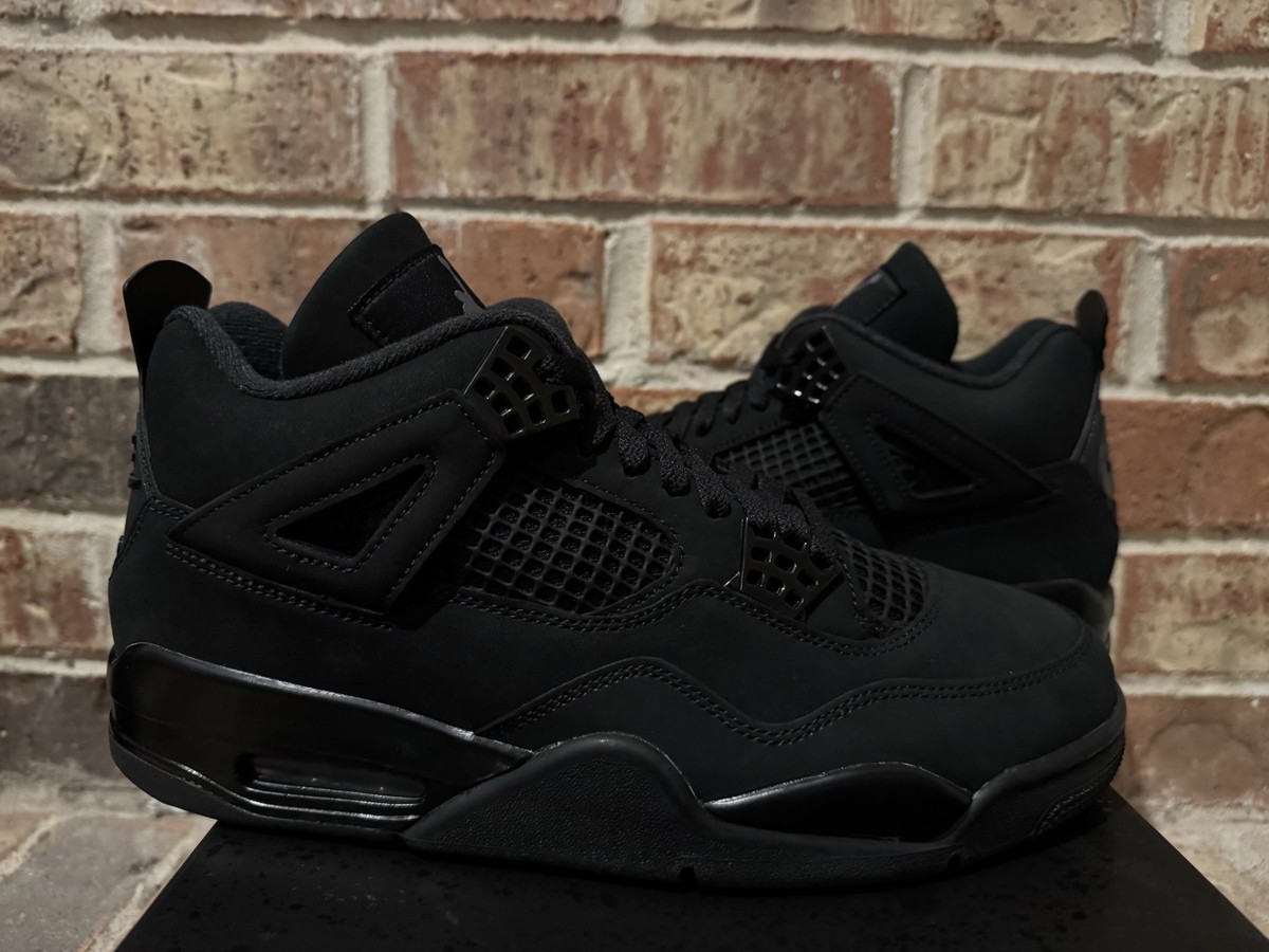New 10 Nike Air Jordan 4 IV Retro Triple Black Cat Anthracite