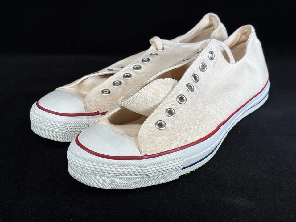 Baloncesto Oxford vintage Converse All Stars hecho en EE. UU. 1978 lona blanca 13,5 Foto 3 de 4