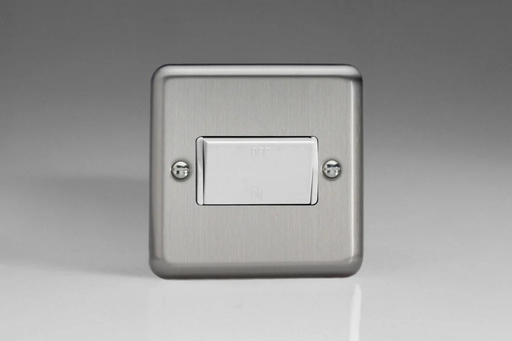 Switch Silver Fan Isolating Rocker Classic Matt Chrome 10A 3 Pole Varilight