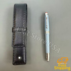 AUCTION MONTBLANC Meisterstuck 163 F Fountain Pen Light Blue Silver Trim w/ Pouc — photo 6