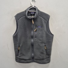 Patagonia Men's Retro X Pile Grey Warm Bodywarmer Fleece Gilet Vest Size Medium