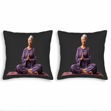Set of 2 18x18in Throw Pillow Covers - Elegant Purple Pattern Design