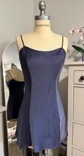 Victoria's Secret Women's Navy Silk Full Slip, Size S, Adjustable Straps Vintage