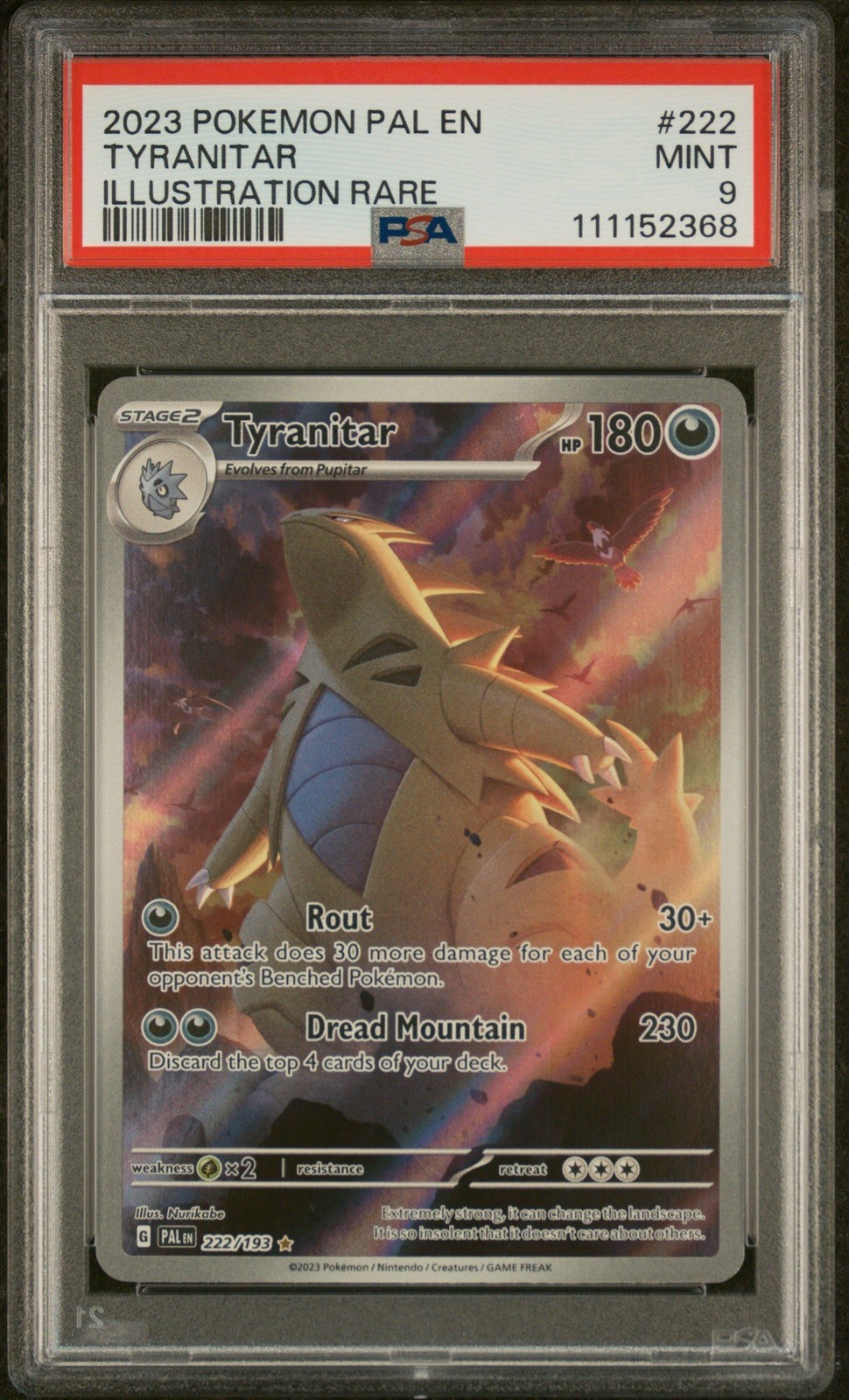 Tyranitar 222/193 Sv02: Paldea Evolved Holo PSA 9 MINT