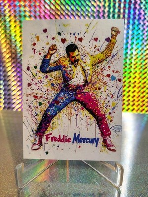 Custom  Freddie Mercury Queen Fan Art  Card