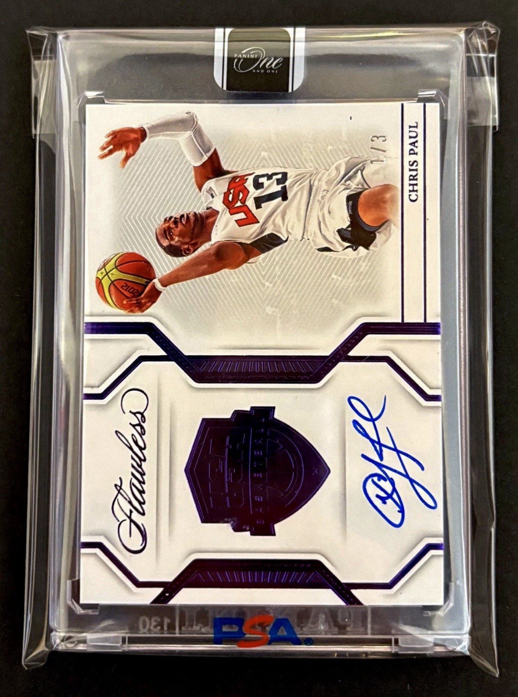 2022 Panini Flawless Chris Paul Auto 1/3 USA Basketball Jersey Match 1/1 ! HOF
