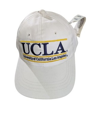 Vintage UCLA Bruins Hat Snap Back White NCAA SpellOut 90s The Game Split Bar New