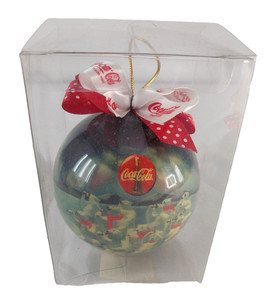 VTG 1995 Coca-Cola Christmas Ornament Polar Bears in Box Holiday Tree Ball