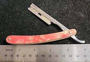Vintage WECK U.S. Straight Razor – E. Weck & Co. – Marble Celluloid R6
