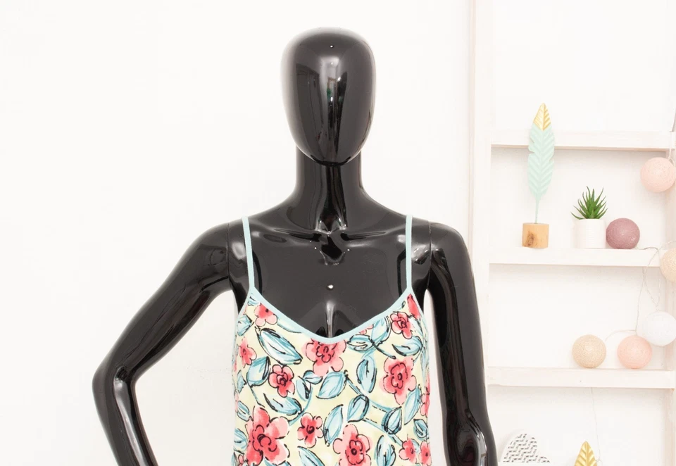 Blugirl Blumarine Floral Top Elástico Terry Terciopelo Cami Chaleco IT44 DE38 US8 UK10 Foto 2 de 4