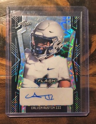 2022 Leaf Flash Scope /7 Calvin Austin III Rookie Auto Silver Holo Black PACA1 
