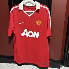 2010-2011 Nike Manchester United AON Jersey Home Shirt Red Devils Large MUFC New