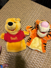 Winnie the Pooh Friends Pooh and Tigger Plush Hand Puppets, Lot of 2