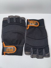 Timberland PRO Series Fingerless Work Gloves Padded Palm Dexterity Black Orange