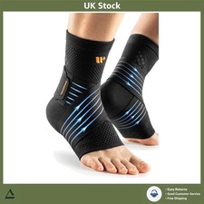 Elite Ankle Brace Compression Sleeve Support Wide Silky Straps L 1 Pair