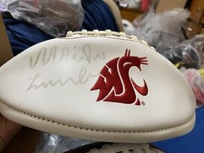 Entrenador Mike Leach Firmado Washington State Cougars Fútbol Antiguo Plata Sharpie WSU