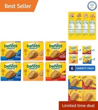 Gourmet Breakfast Bars Biscuits Variety Pack - 6 Boxes, 30 Crunchy Packs