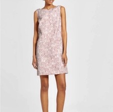 Victoria Beckham for Target Pink/Ivory Paisley Jacquard Shift Dress S