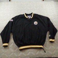 Vintage Pro Line Pittsburgh Steelers Starter Windbreaker Jacket Mens Large Black